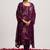 Wineorganza block print straight salwar suit