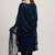 Navy blueorganza block print straight salwar suit