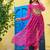 Bandhej print work with kutchi patch-work in faux georgette