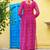 Bandhej print work with kutchi patch-work in faux georgette