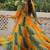 Laheriya & bandhej print with kutchi patche work in faux georgette.
