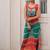 Bandhej printed georgette with kutchi gamthi mirror & codi lace work