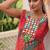 Bandhej printed georgette with kutchi gamthi mirror & codi lace work