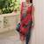 Bandhej printed georgette with kutchi gamthi mirror & codi lace work