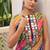 Bandhej printed georgette with kutchi gamthi mirror & codi lace work