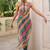 Bandhej printed georgette with kutchi gamthi mirror & codi lace work