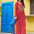 Bandhej print work with kutchi patch-work in faux georgette