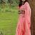 Peach Mul Cotton Hand Painted Tulip Saree