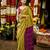 Olive Mul Cotton kardana hand embroidered saree