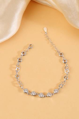 925 sterling silver bracelet rhodium plated with aaa quality american diamonds