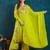 Light-green embroidered georgette resham embroidery kurta-sets