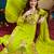 Light-green embroidered georgette resham embroidery kurta-sets