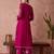 Pink embroidered georgette resham embroidery kurta-sets
