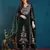 Dark-green embroidered georgette resham embroidery kurta-sets