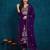 Purple embroidered georgette resham embroidery kurta-sets