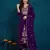 Purple embroidered georgette resham embroidery kurta-sets