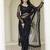 Beautifully black sequins and thread embroidered with stone work Soft Mono Net fabric indian designer saree