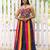 Multicolor Frilled Pattern Navratri Lehenga Choli With Fully Stitched Blouse