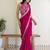 Hot Pink Rangoli Silk Cording Embroidered & 3 MM +7 MM Double Sequins Bridal Saree