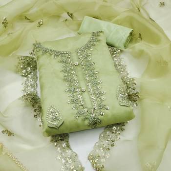 Pista sequins embroidered dress material 1