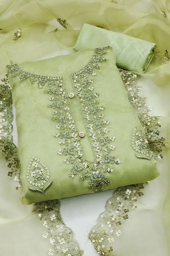Pista sequins embroidered dress material