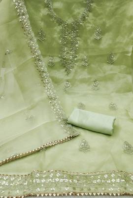 Pista sequins embroidered dress material 2