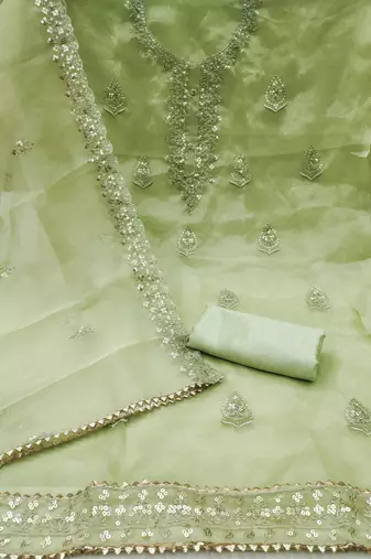 Pista sequins embroidered dress material