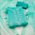 Turquoise sequins embroidered dress material