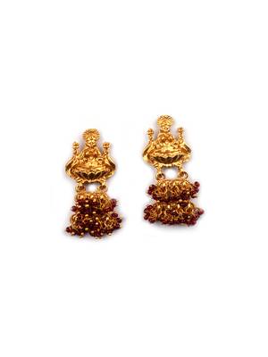 Gold plated red goddess hydra earrings 2