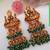Gold plated green goddess hydra earrings