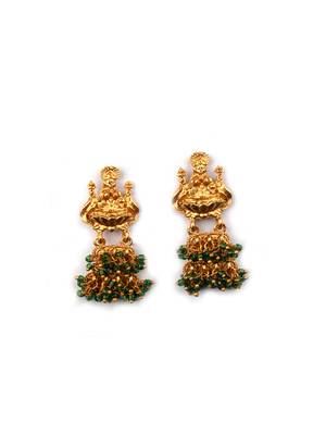 Gold plated green goddess hydra earrings 2
