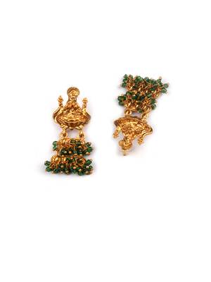 Gold plated green goddess hydra earrings 3