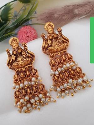 Gold plated white goddess hydra earrings 1
