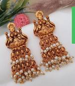 Gold plated white goddess hydra earrings