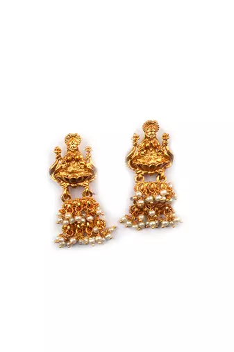 Gold plated white goddess hydra earrings