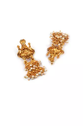 Gold plated white goddess hydra earrings