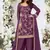 Purple chinon silk embroidered Palazzo suit