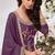 Purple chinon silk embroidered plazzo suit