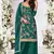 Green chinon silk embroidered Palazzo suit
