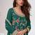 Green chinon silk embroidered plazzo suit