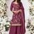 Wine chinon silk embroidered plazzo suit