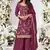 Wine chinon silk embroidered Palazzo suit