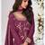 Wine chinon silk embroidered plazzo suit