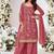 Peach chinon silk embroidered plazzo suit