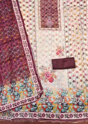 White handwork dress material 2