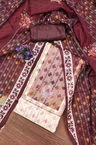 White handwork dress material