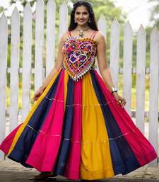 Multicolor Frilled Pattern Navratri Lehenga Choli With Fully Stitched Blouse