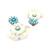 Handmade blue flower pearl earrings