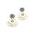Handmade grey flower pearl earrings