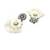 Handmade grey flower pearl earrings